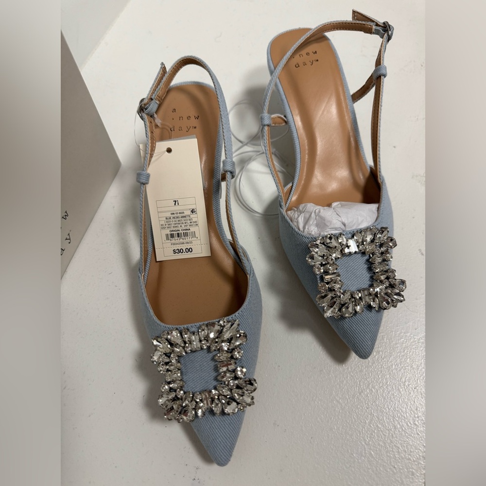 A New Day Blue Embellished Heels